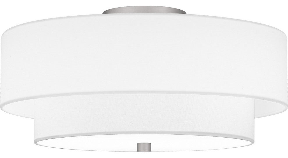 Prewett 2-Light Semi Flush Mount, Brushed Nickel
