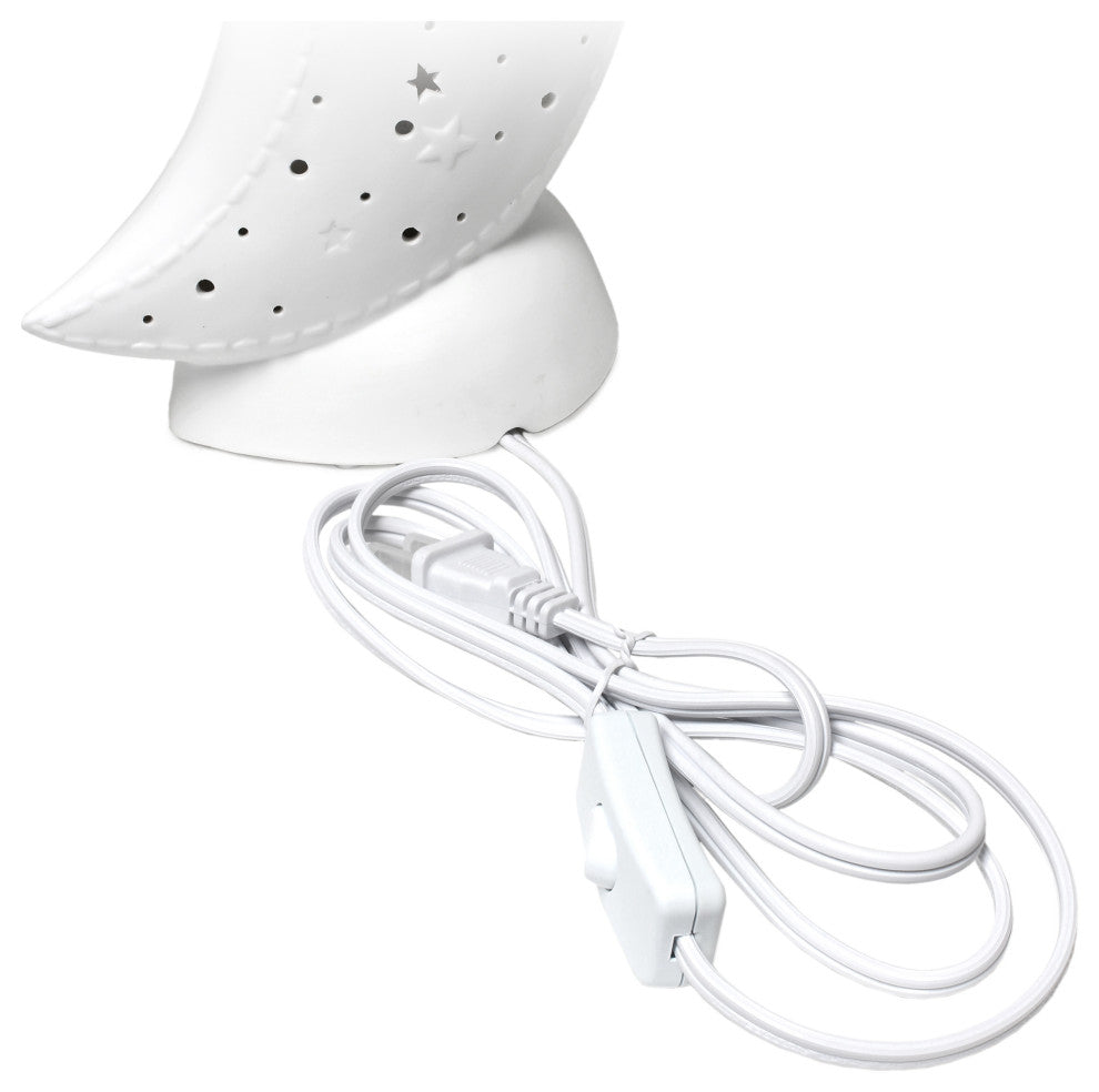 Simple Designs Porcelain Moon Shaped Table Lamp