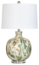 Waverly 27" Glass Table Lamp With Linen Shade