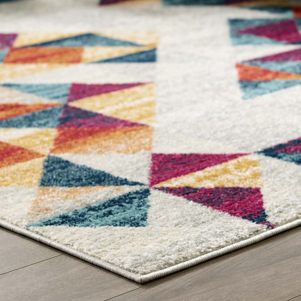 Area Rug Runner Floor Carpet, 8x10, Multi Colorful, Modern, Lounge Hospitality