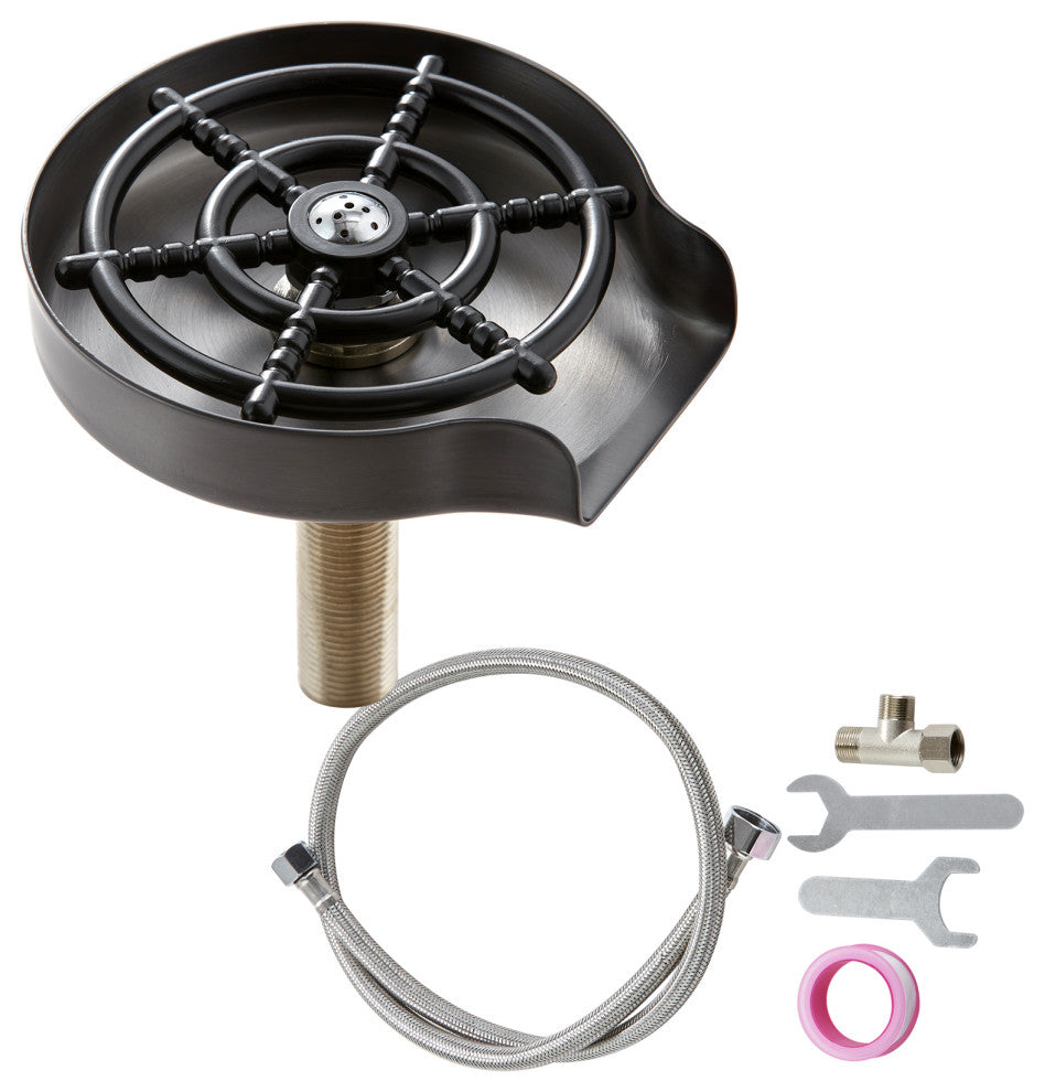 VEVOR Glass Rinser 10-Hole 360Â° Rotating Stainless Steel Washer ABS Cup Holder