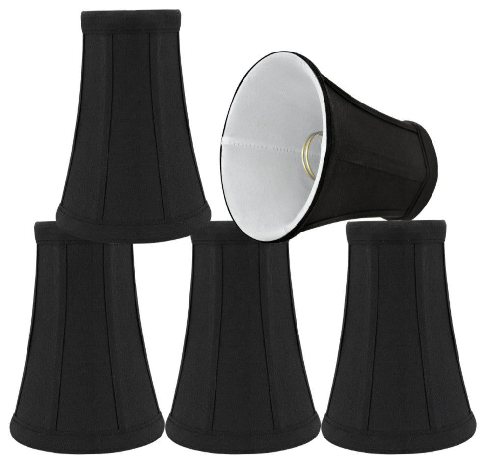 30244-5 Small Bell  Chandelier Clip On Lamp Shade Black 2 1/2"x4"x5"