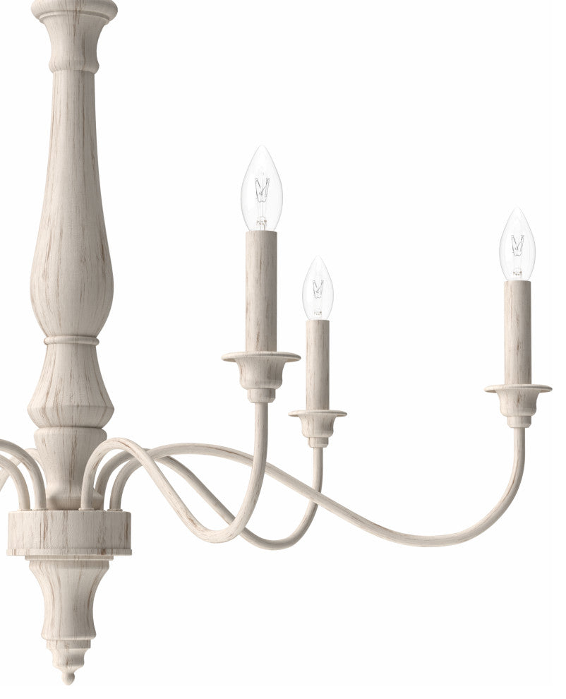 Teren Distressed White 6 Light Chandelier Ceiling Light Fixture
