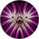 Glowing Purple White Fractal Flower, Abstract Round Wall Art, 36"