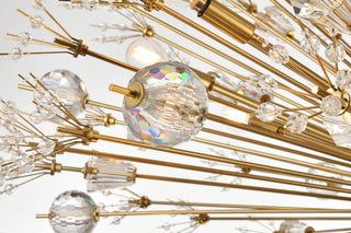 Victor 48" Crystal Starburst Oval Pendant, Gold