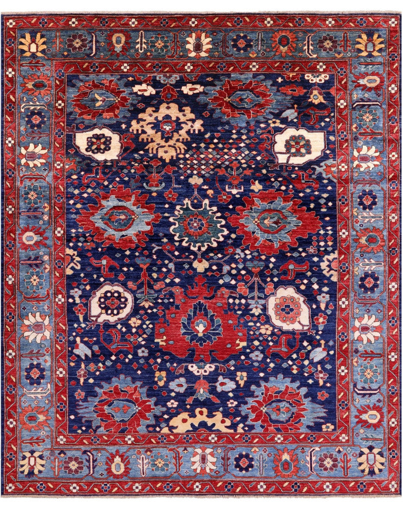 8' 0" X 9' 7" Persian Fine Serapi Handmade Wool Rug - Q7868