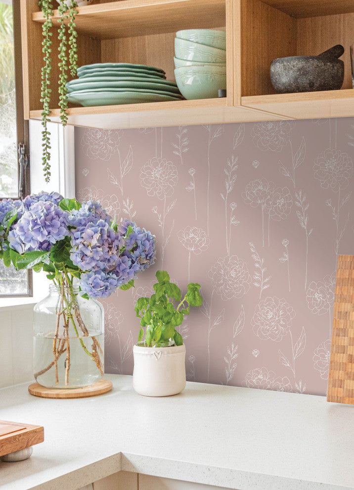Pink Maisey Peel & Stick Wallpaper