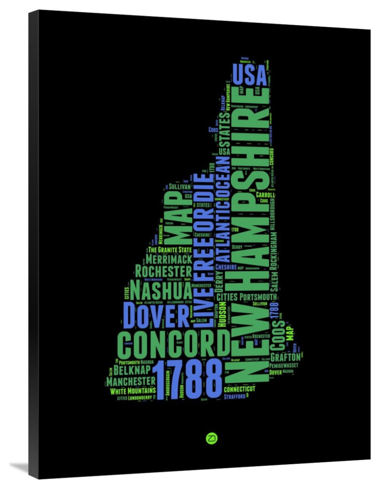 "New Hampshire Word Cloud 1" Fine Art Print