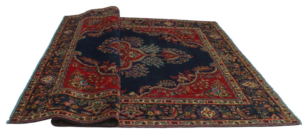 Fine Vintage Distressed Chehra Navy Rug
