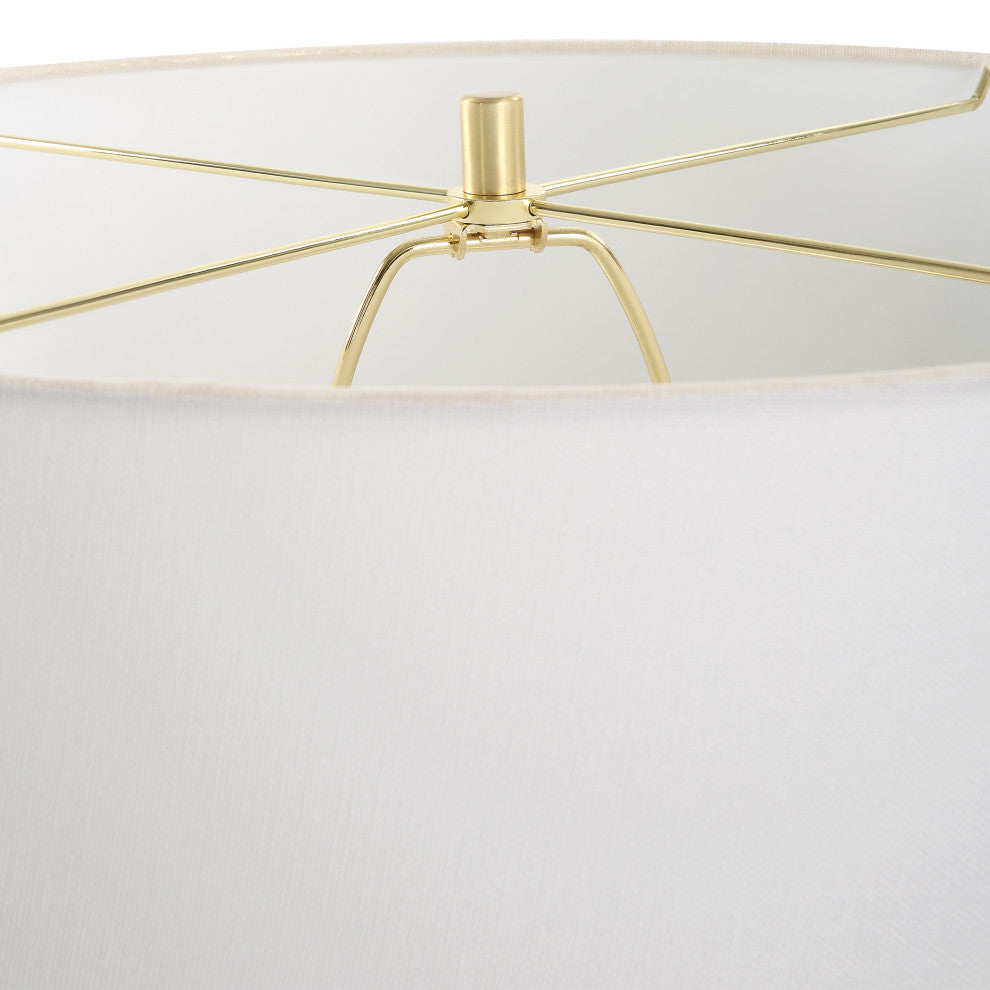 Classic Traditional Minimalist Matte White Table Lamp 29 in Urn Shape Ceramic
