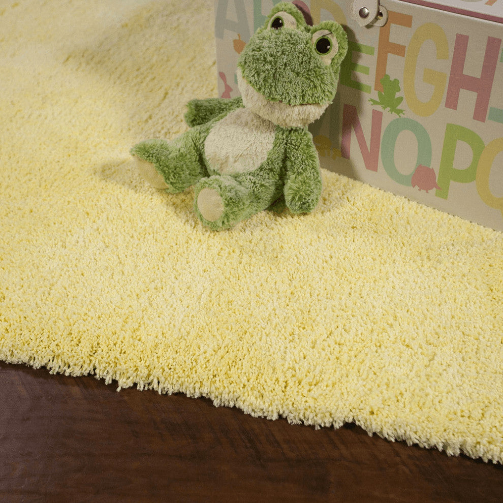 8' X 10' Polyester Canary Yellow Area Rug