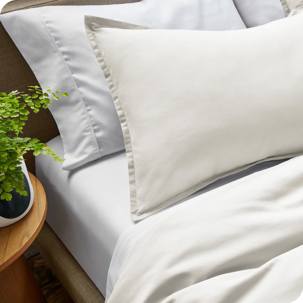 Bare Home Microfiber Duvet Cover & Sham Set, Warm White, King