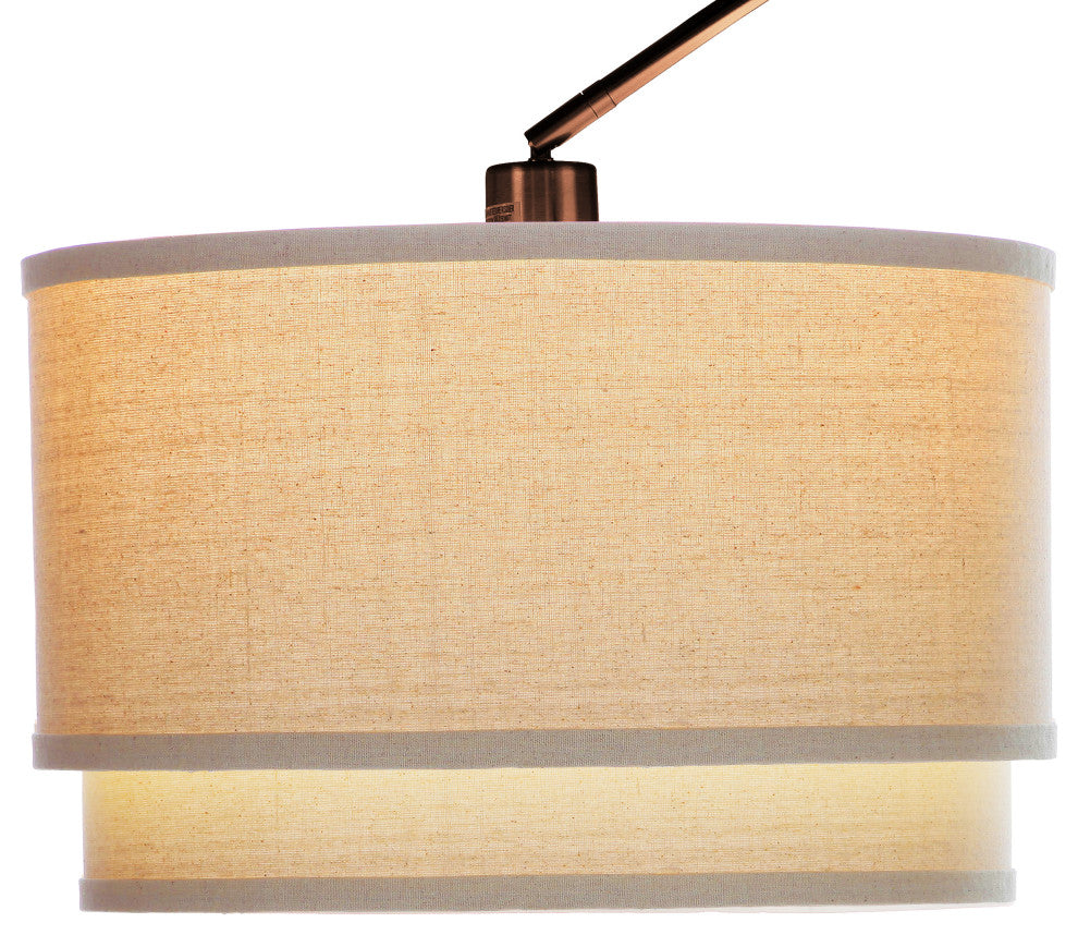 Brightech Mason - Arc Floor Lamp with Unique Hanging Drum Shade, Bronze