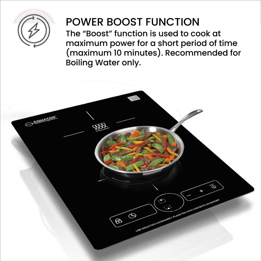 Equator 13" Built in/Freestanding 2 Vertical Burner Induction Cooktop in Black