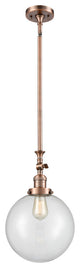 X-Large Beacon 1-Light Mini Pendant, Antique Copper, Clear