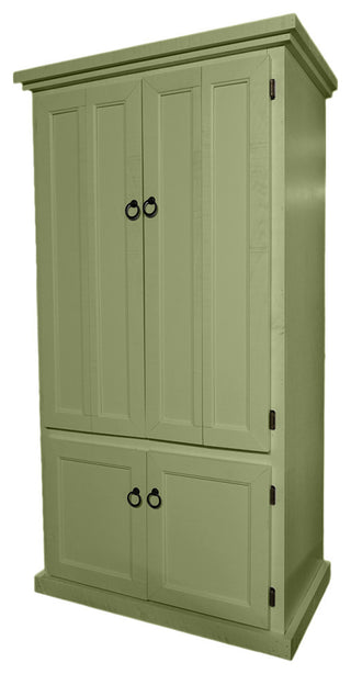 Rustic Two Tone Computer Armoire Desk, Summer Sage