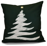 Decorative Holiday Pillow Geometric Print, Dark Green, 26"x26"