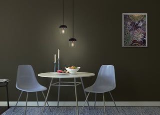 Acorn Black Plug-In Pendant with LED Bulb, Polished Copper
