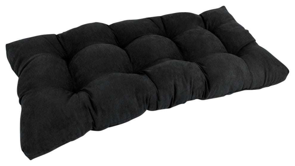 42"x19" Squared Micro Suede Tufted Loveseat Cushion, Black