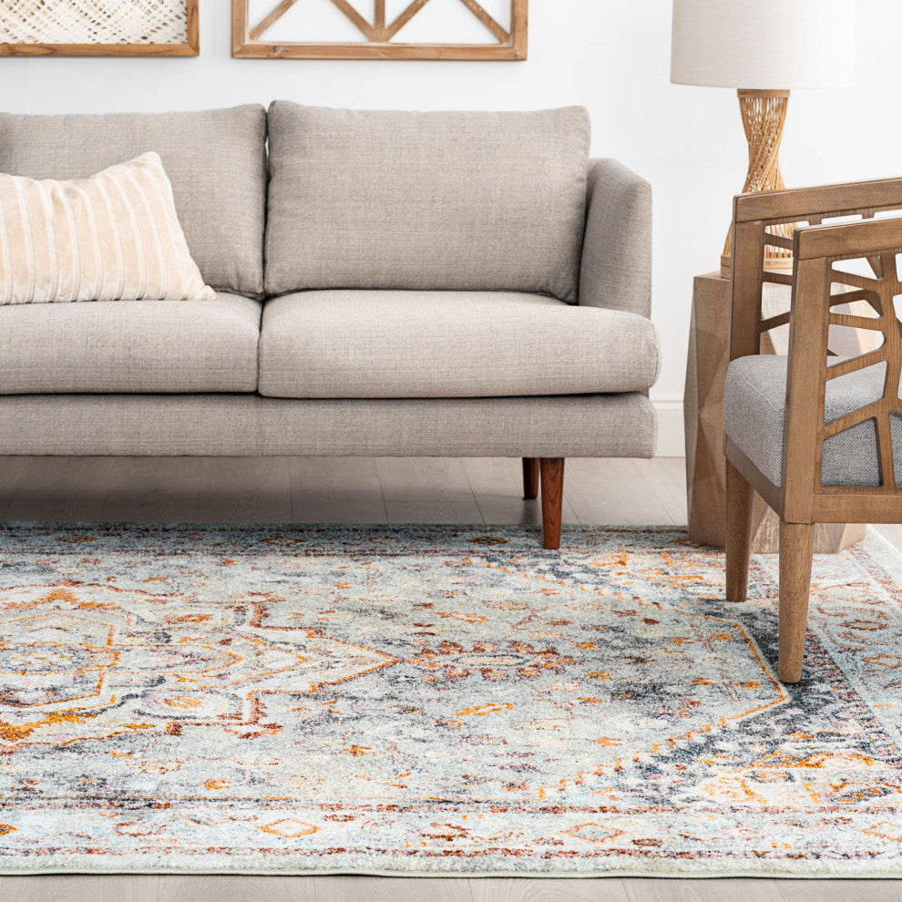 Kinsley Traditional Oriental Gray Rectangle Area Rug, 10'6''x14'6''