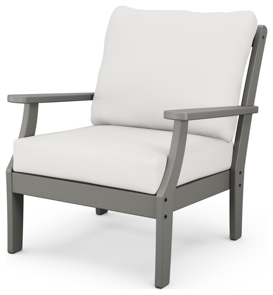 Braxton Deep Seating Chair, Slate Gray/Natural Linen