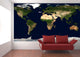 Physical Earth Satellite Map Wall Mural, Peel and Stick, 8-Panel, 166"x83"