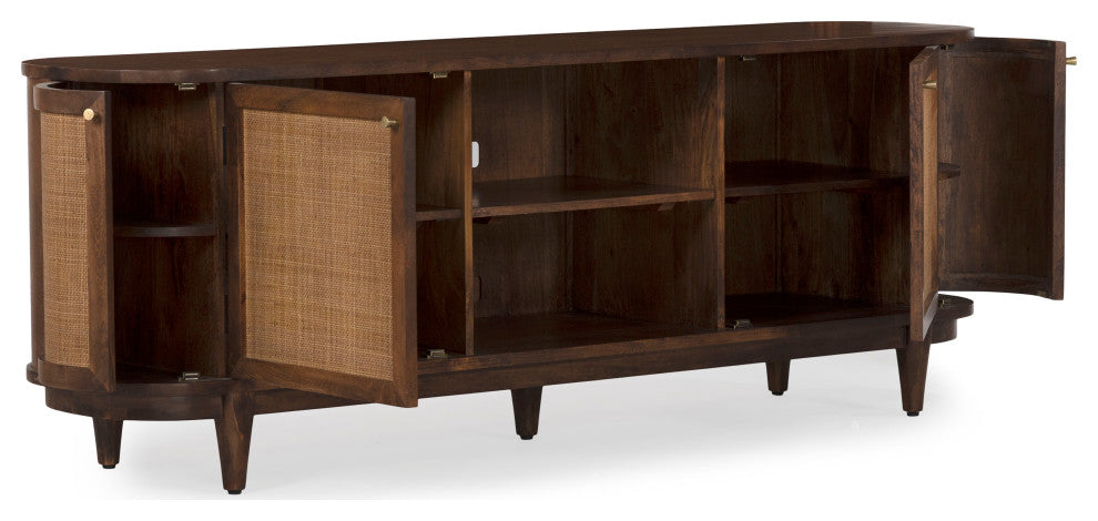 Canggu Cane Solid Wood Media Stand