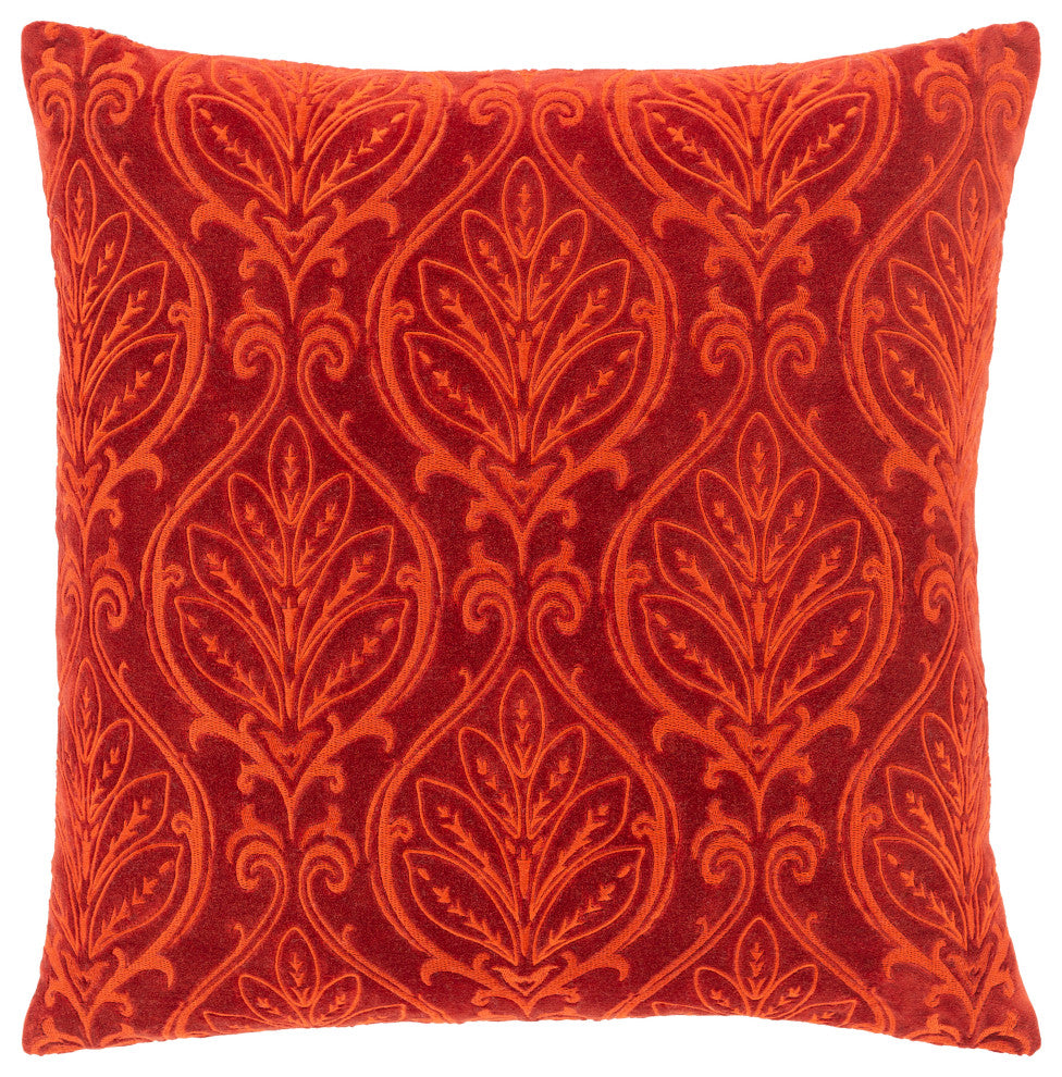 Surya Toulouse TUE-002 20"x20" Pillow Cover, Burnt Orange/Dark Brown