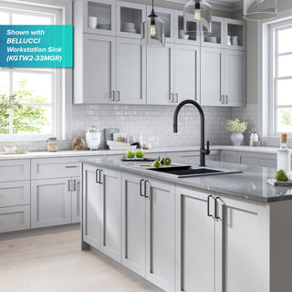 Oletto Pull-Down 1-Hole Kitchen Faucet, Matte Black, Model Kpf-2821mb