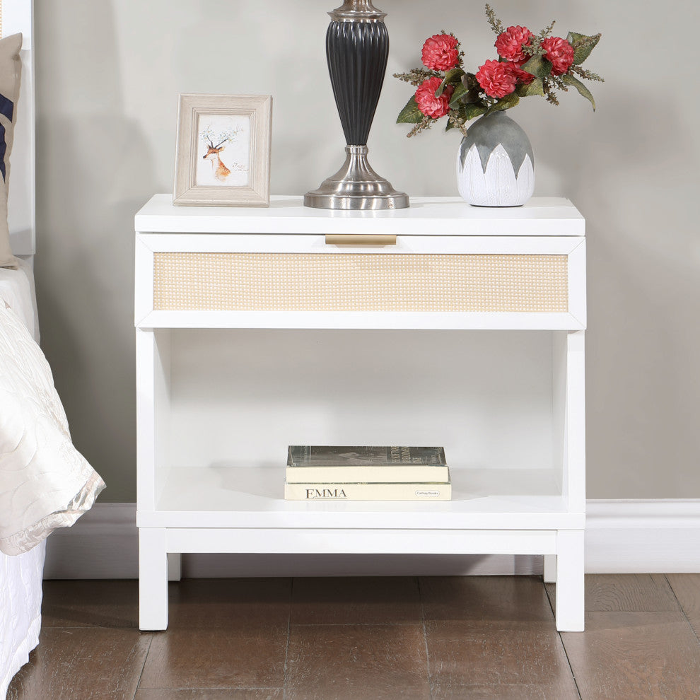 Bayport Cane 1 Drawer Nightstand