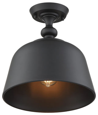 Berg Matte Black 1-Light Semi-Flush