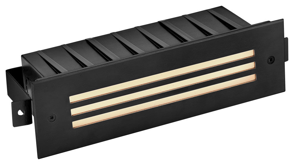 Hinkley Sparta Dash 12V Led Large Louvered Brick Light, Stainless Steel Black