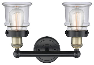 Canton 2-Light 14" Bath Vanity Light, Black Antique Brass Finish, Clear Shade