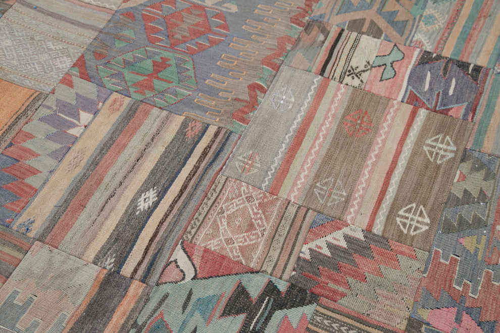 Rug N Carpet - Handmade Turkish 6' 8'' x 9' 10'' Vintage Patchwork Kilim Rug