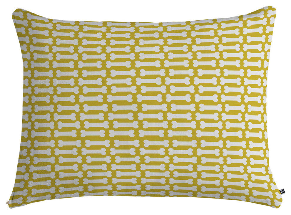 Allyson Johnson Chartreuse Dog Bones Dog Bed
