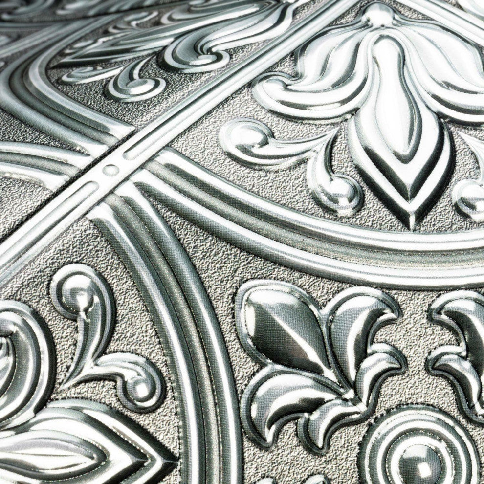 Silver Tin  Peel And Stick Tile Backsplash