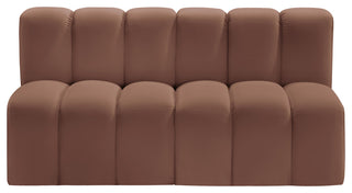 Arc Vegan Leather Upholstered 2-Pc. Modular Sofa, Cognac