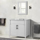 36" Single Vanity, White With White Carrara Marble Top