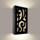 Cathedral Wall Sconce, Black Gloss and White Frost, Bulb Type: E12