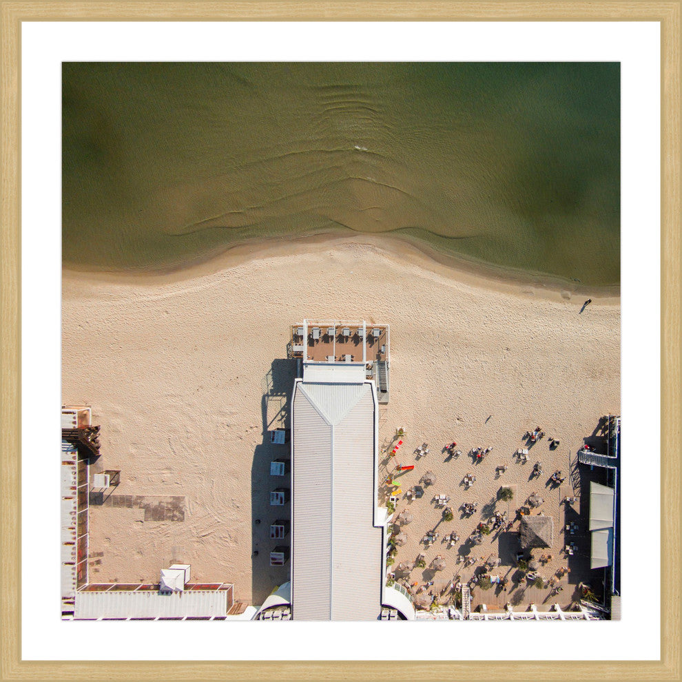 "Beach Pavillion" Framed Print by Karolis Janulis
