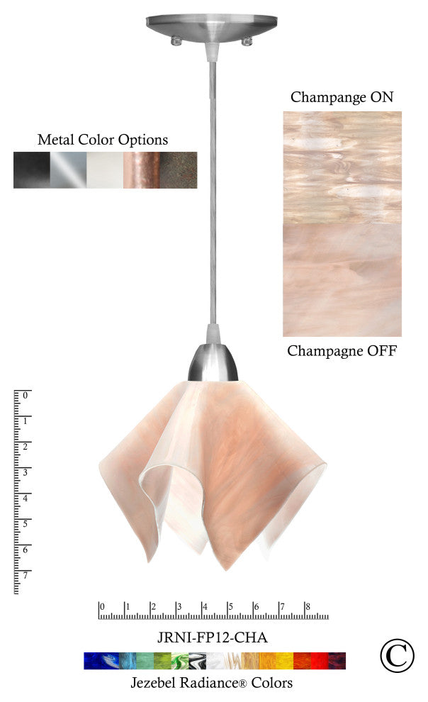 Jezebel Radiance Flame Pendant, Small, Champagne and White