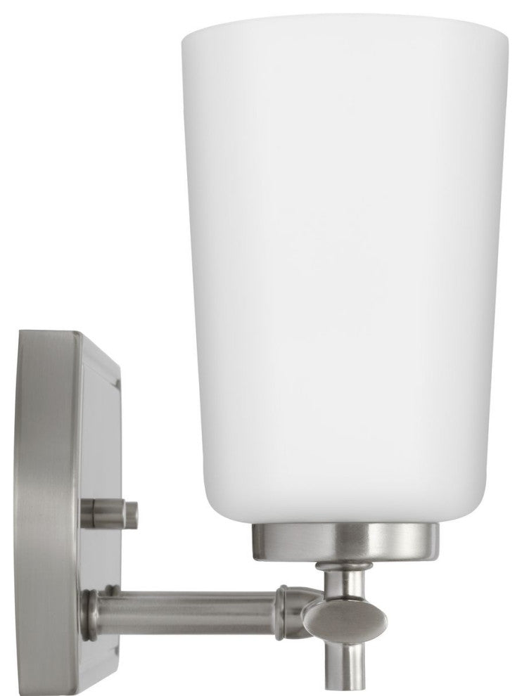 Adley Collection Two-Light Brushed Nickel Etched Opal Glass Bath Vanity Light