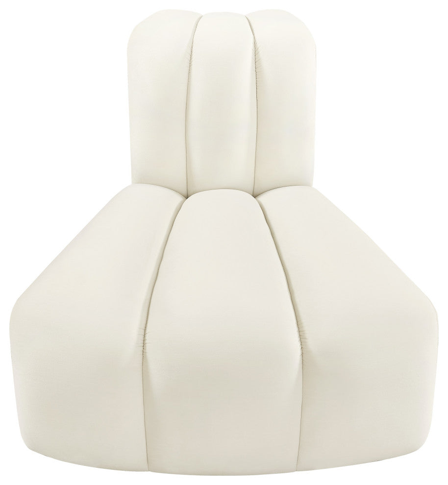Arc Upholstered Modular Component, Cream, 1-Piece: Reverse Corner, Velvet