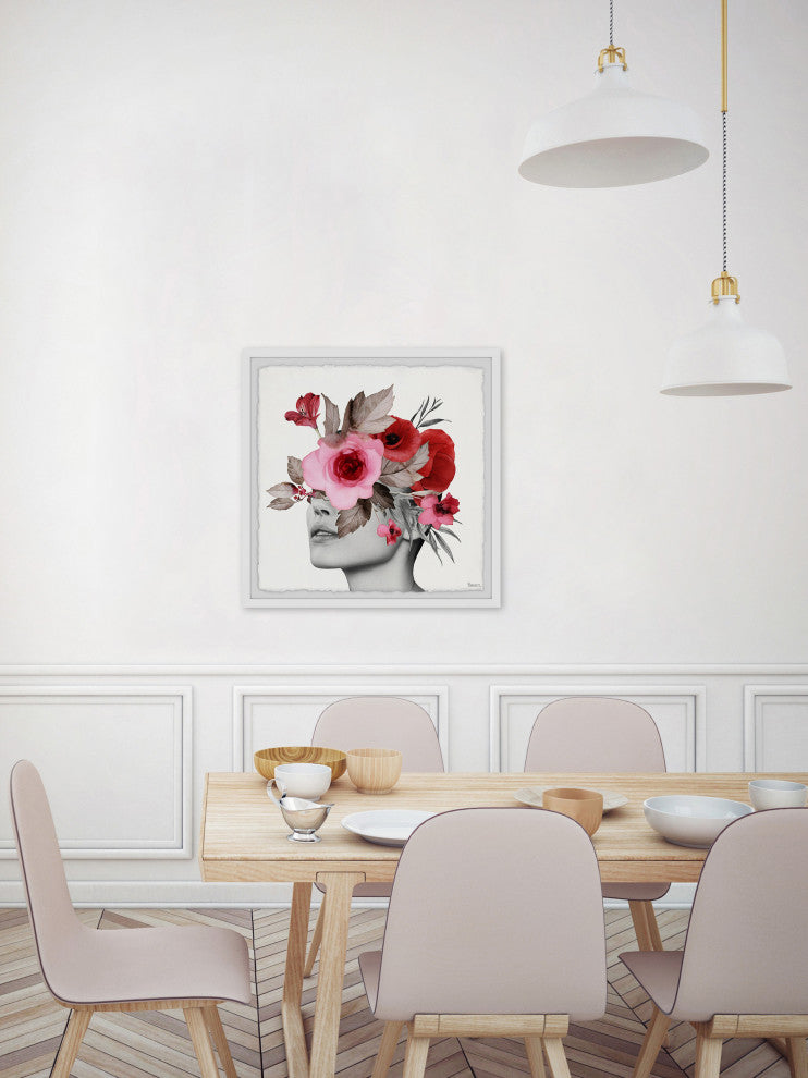 "Bloom Face II" Framed Painting Print, 12"x12"