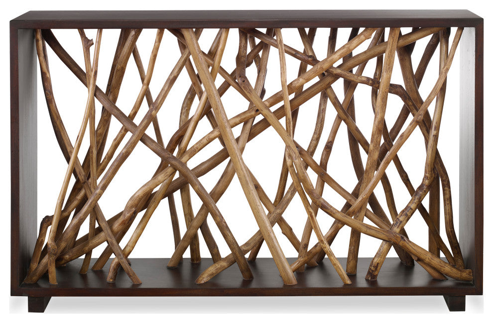 Uttermost Teak Maze Console Table