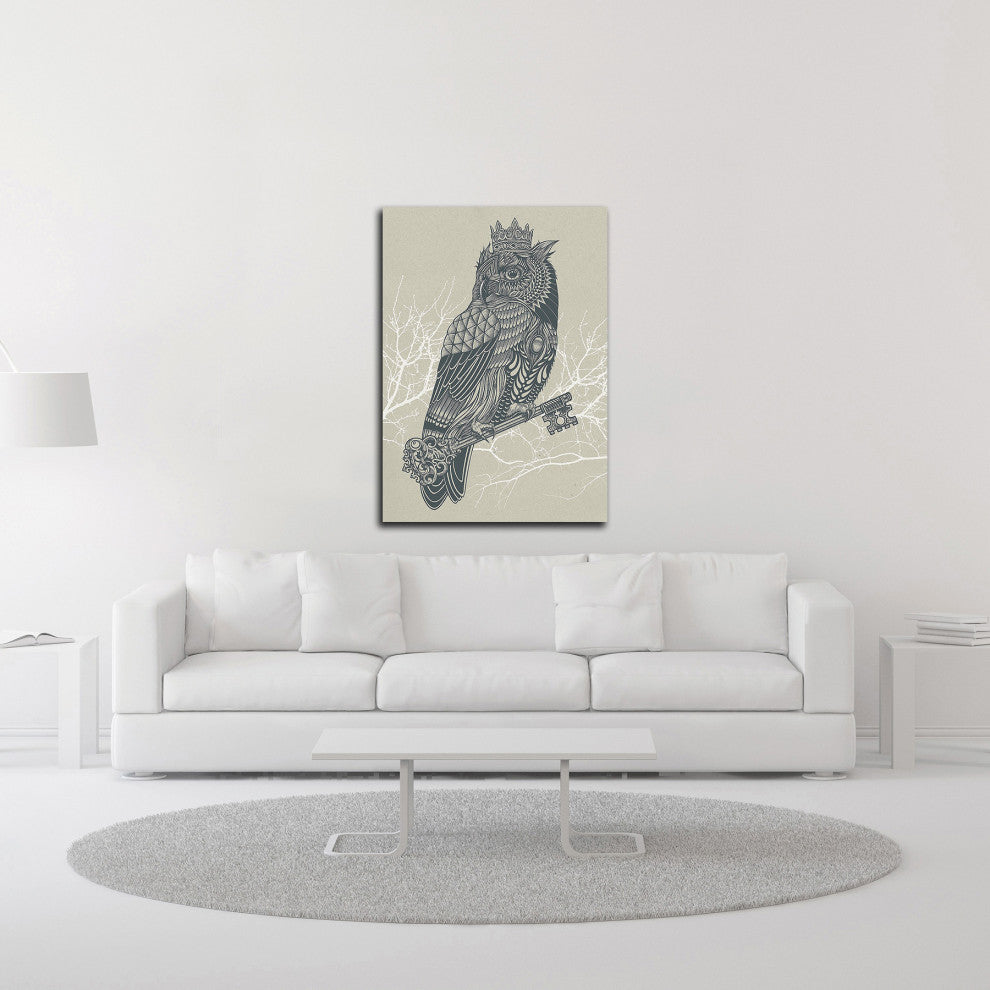 "Owl King" by Rachel Caldwell, Print on Canvas, 18"x26"