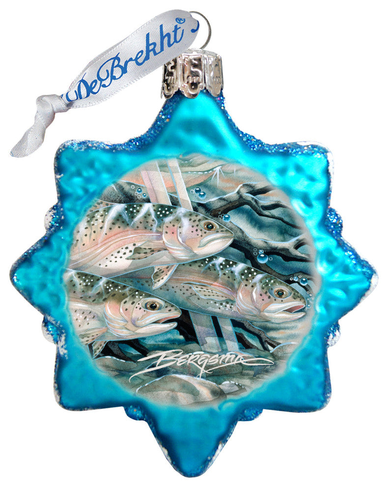 Catch the Rainbow Trout Mercury Glass Ornament