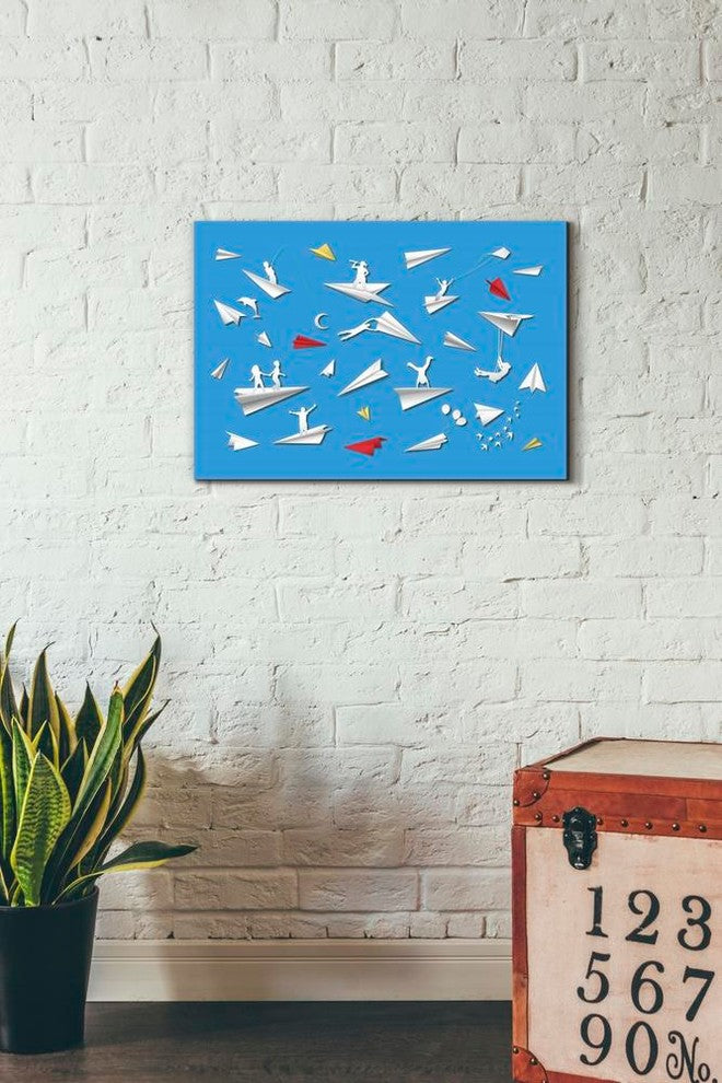 Epic Graffiti 'Paper Planes' Giclee Canvas Wall Art, 26"x18"