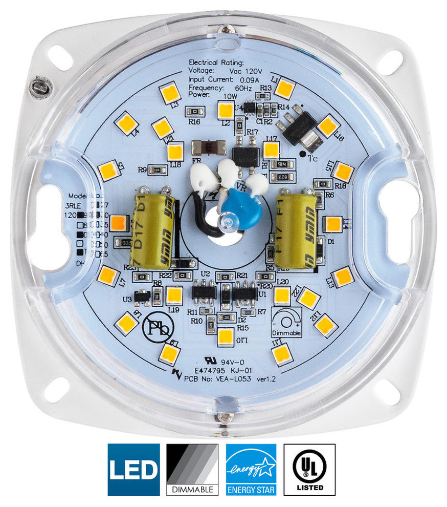 Sunlite LED Retrofit Light Engine, 3", 3000K Warm White, 10W Dimmable, 90 CRI
