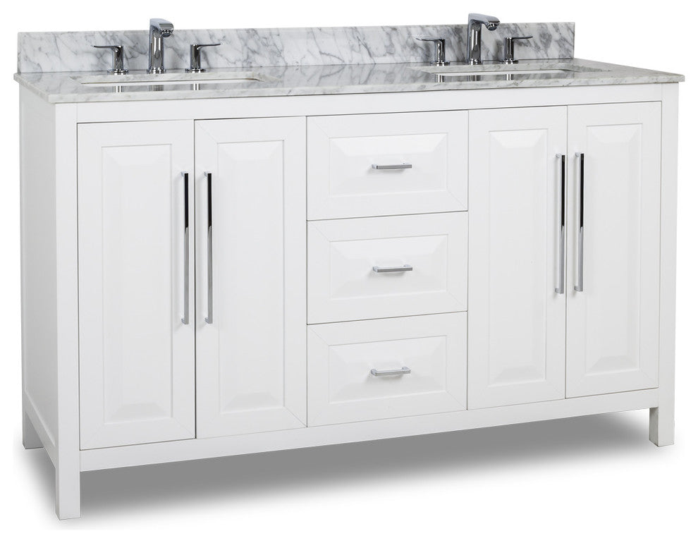 60" Cade Contempo White Vanity With Preassembled Top and Bowl
